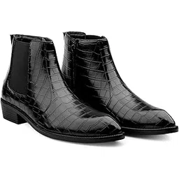 bxxy Men's Premium Crocodile Texture Faux Leather Material Casual Formal Slipon Chelsea Boot And Outdoor Boot-picture-10