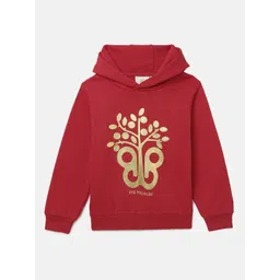 BYB PREMIUM Boys Red Printed Hooded Pure Cotton Sweatshirt-picture-28