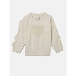 BYB PREMIUM Girls Beige Printed Cotton Sweatshirt-picture-20