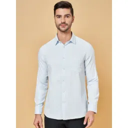 Byford by Pantaloons Angel Blue Slim Fit Texture Shirt-picture-11