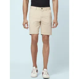 Byford By Pantaloons Beige Cotton Slim Fit Shorts-picture-10