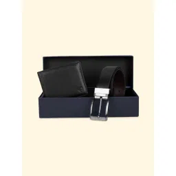Byford by Pantaloons Black Leather Bi-Fold Wallet with Belt Gift Set for Men-picture-41