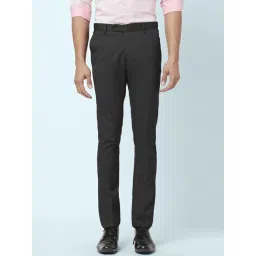 Byford By Pantaloons Black Slim Fit Self Pattern Trousers-picture-48