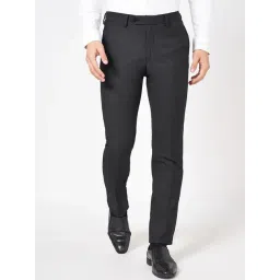Byford By Pantaloons Black Slim Fit Texture Trousers-picture-36