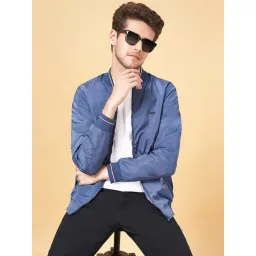 Byford By Pantaloons Blue Cotton Regular Fit Bomber Jacket image 4