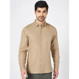 Byford By Pantaloons Brown Cotton Regular Fit Texture Shirt-picture-36