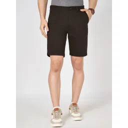 Byford By Pantaloons Brown Cotton Slim Fit Shorts-picture-37