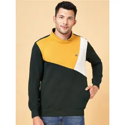 BYFORD by Pantaloons Colourblocked Hooded Cotton Pullover Regular Sweatshirt-picture-11