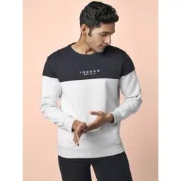 Byford by Pantaloons Grey & Navy Regular Fit Colour Block Sweatshirt-picture-28