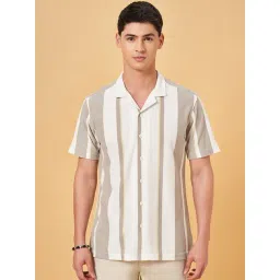 Byford By Pantaloons Grey Relaxed Fit Striped Shirt-picture-29