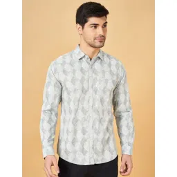 Byford By Pantaloons Grey Slim Fit Printed Shirt-picture-10