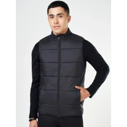 Byford By Pantaloons Jet Black Regular Fit Quilted Jacket-picture-34