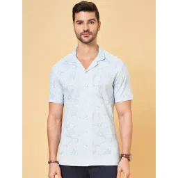 Byford By Pantaloons Light Blue Relaxed Fit Printed Shirt-picture-35