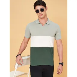 BYFORD by Pantaloons Men Colourblocked Polo Collar Applique Slim Fit T-shirt-picture-11