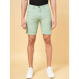 BYFORD by Pantaloons Men Mid Rise Cotton Linen Slim Fit Shorts-picture-38
