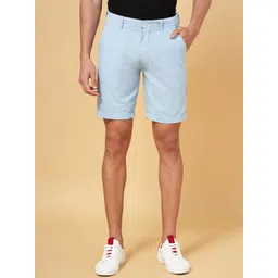 BYFORD by Pantaloons Men Mid Rise Cotton Linen Slim Fit Shorts-picture-36