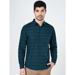 BYFORD by Pantaloons Men Slim Fit Horizontal Stripes Opaque Casual Shirt-picture-15