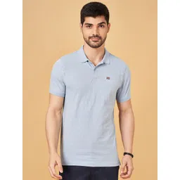 BYFORD by Pantaloons Men Solid Polo Collar Cotton Slim Fit T-Shirt-picture-38