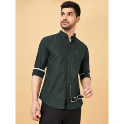 BYFORD by Pantaloons Men Spread Collar Solid Cotton Slim Fit Casual Shirt-picture-23