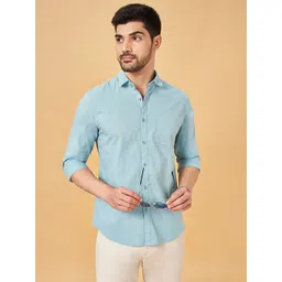 BYFORD by Pantaloons Men Spread Collar Solid Cotton Slim Fit Casual Shirt-picture-24