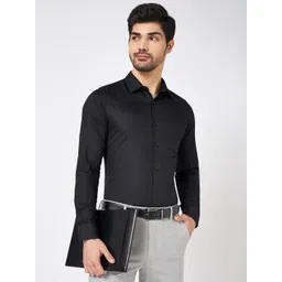 BYFORD by Pantaloons Men Spread Collar Textured Cotton Slim Fit Formal Shirt-picture-38