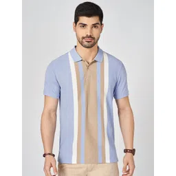 BYFORD by Pantaloons Men Striped Polo Collar Cotton Slim Fit T-shirt-picture-39