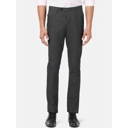 BYFORD by Pantaloons Men Textured Slim Fit Low-Rise Formal Trousers-picture-32