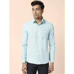 Byford by Pantaloons Mint Green Slim Fit Self Pattern Shirt-picture-11