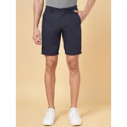 Byford by Pantaloons Navy Linen Slim Fit Shorts-picture-21