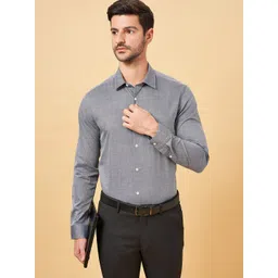 BYFORD by Pantaloons Slim Fit Self Design Spread Collar Cotton Formal Shirt-picture-37