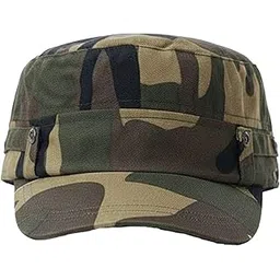 c classic Military Style Camouflage Cap, Premium Cotton Fabric, Adjustable Strap, Army Green Pattern, Made in India-picture-44