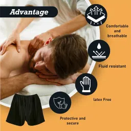 c-cure Disposable Bermuda Non-Woven Shorts| Elastic Waistband | Hygienic Underwear Unisex Suitable for Massage Spa, Sauna, Salon and Hospital image 3