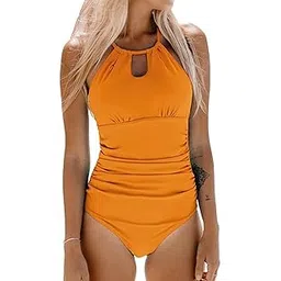 c4d Women's Padded Front Keyhole One Piece Swimsuits-picture-13