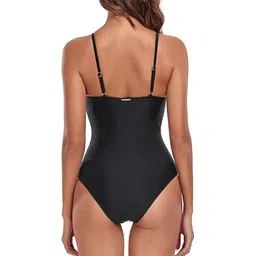 c4d Women's One Piece Front Open Button Swimsuit image 3