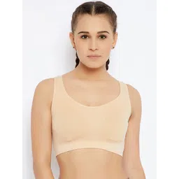 C9 AIRWEAR Beige Solid Non-Wired Non Padded Sports Bra PZ2134_Nude-picture-40