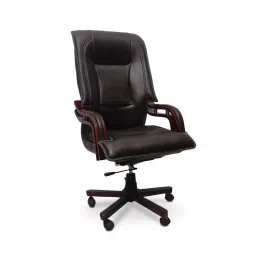 Caddy High Back Boss Revolving office and Home Chair Black PU Leatherette CD199-picture-13
