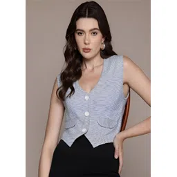 cadmon Striped Women Waistcoat-picture-38