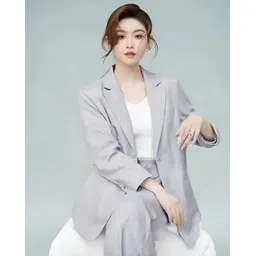 cadmon Women Solid Single Breasted Formal Blazer-picture-20