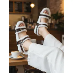 CAI Women Colourblocked Open Toe Flats with Buckles-picture-40