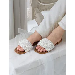 CAI Women Embellished Party Open Toe Flats-picture-30