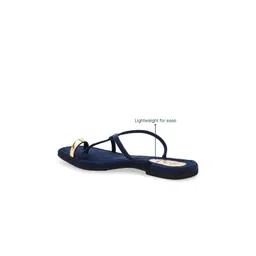 CAI Women Gold Toe Ring Navy Blue Flat image 2