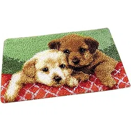 CALANDIS 1 Set Animal Pattern Latch Hook Rug Kits with Tools DIY Home Ornaments Puppy | Latch Hooking Kits | Latch Hooking | Rug Making-image-2