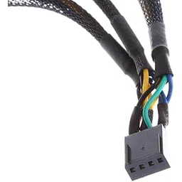 CALANDIS 15Cm 4 Pin 3 Ways Y Splitter Computer Pc Fan Power Cable Wire Black Sleeved-picture-21