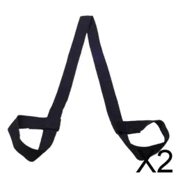 CALANDIS 2xCotton Yoga Mat Strap Pilates Mat Carrier Fitness Stretchy Loop Black | Mat Carriers & Bags | Yoga & Pilates image 1