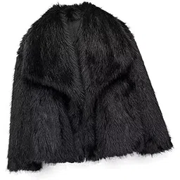 calandis ™ Women's Faux Fur Coat Cropped Lapel Collar Fashionable Warm Elegant Outerwear XL | Coats & Jackets | Womens Clothing-picture-45