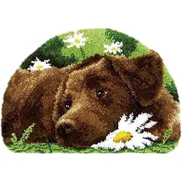 CALANDIS Creative Carpet Latch Hooking Kits 50Cm X 36Cm Dog Pattern for Home Adults | Latch Hooking Kits | Latch Hooking | Rug Making | Needlecrafts & Yarn | Crafts-image-35