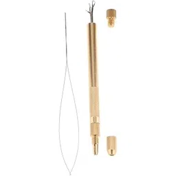 CALANDIS Ventilating Latch Pulling Hook Needles and Holder Kit for Making Lace Wig Hair Extension, Micro Rings Beads Links Threader-image-34