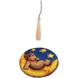CALANDIS™ Latch Hook Rug Kits DIY Bear Craft Embroidery Cushion W/Wood Crochet Hook | Latch Hooking Kits | Latch Hooking | Rug Making | Needlecrafts & Yarn-image-13