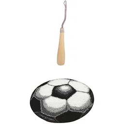 CALANDIS™ Latch Hook Rug Kits DIY Football Embroidery Cushion with Wooden Crochet Hook | Latch Hooking Kits | Latch Hooking | Rug Making | Needlecrafts & Yarn-image-12