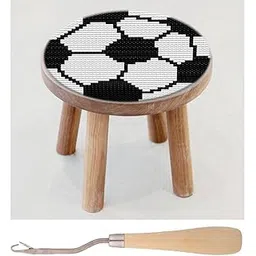 CALANDIS™ Rug Making Kits DIY Soccer Embroidery Cushion Wooden Bent Latch Hook Tool | Latch Hooking Kits | Latch Hooking | Rug Making | Needlecrafts & Yarn-image-25